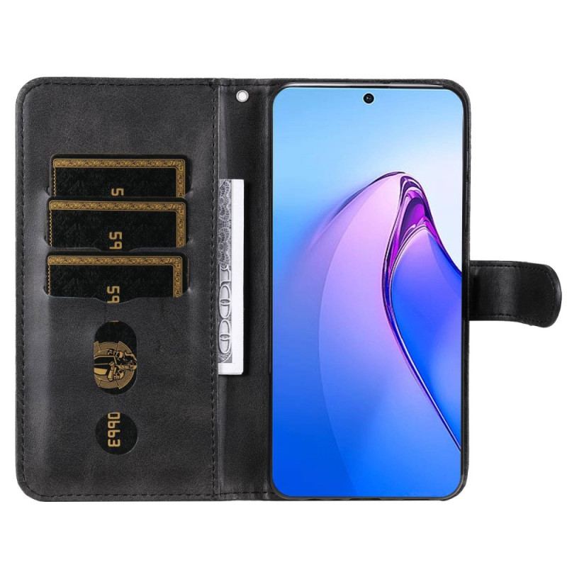 Capa Em Pele Para Oppo Reno 8 Pro Carteira