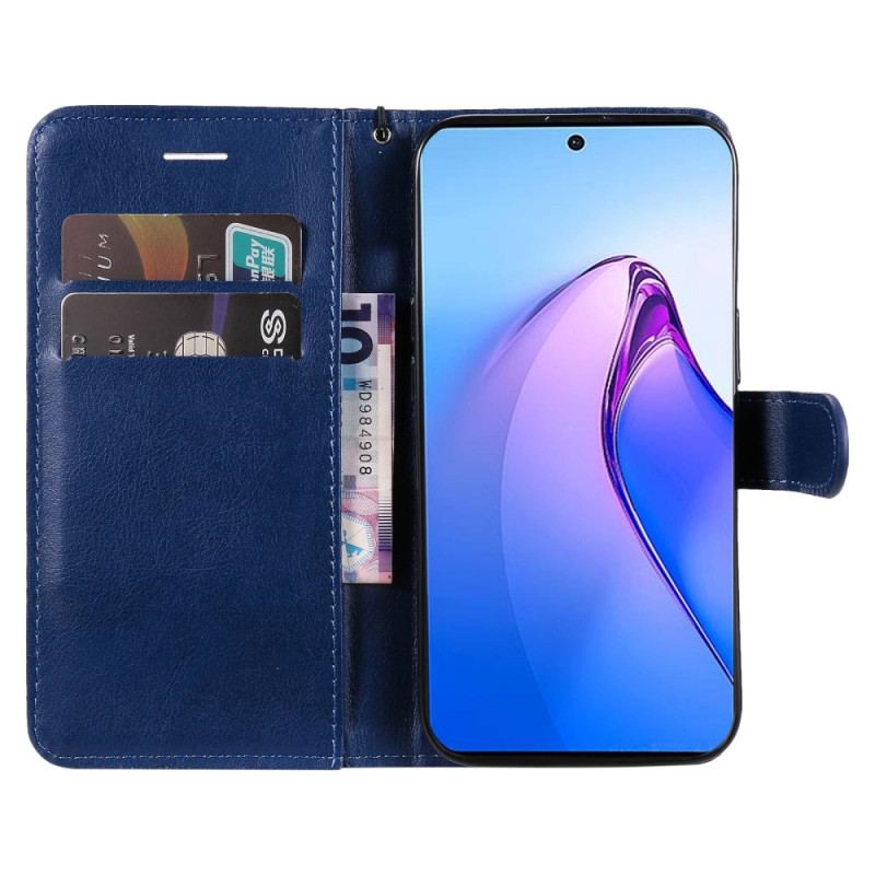 Capa Em Pele Para Oppo Reno 8 Pro De Cordão Simples Com Alça