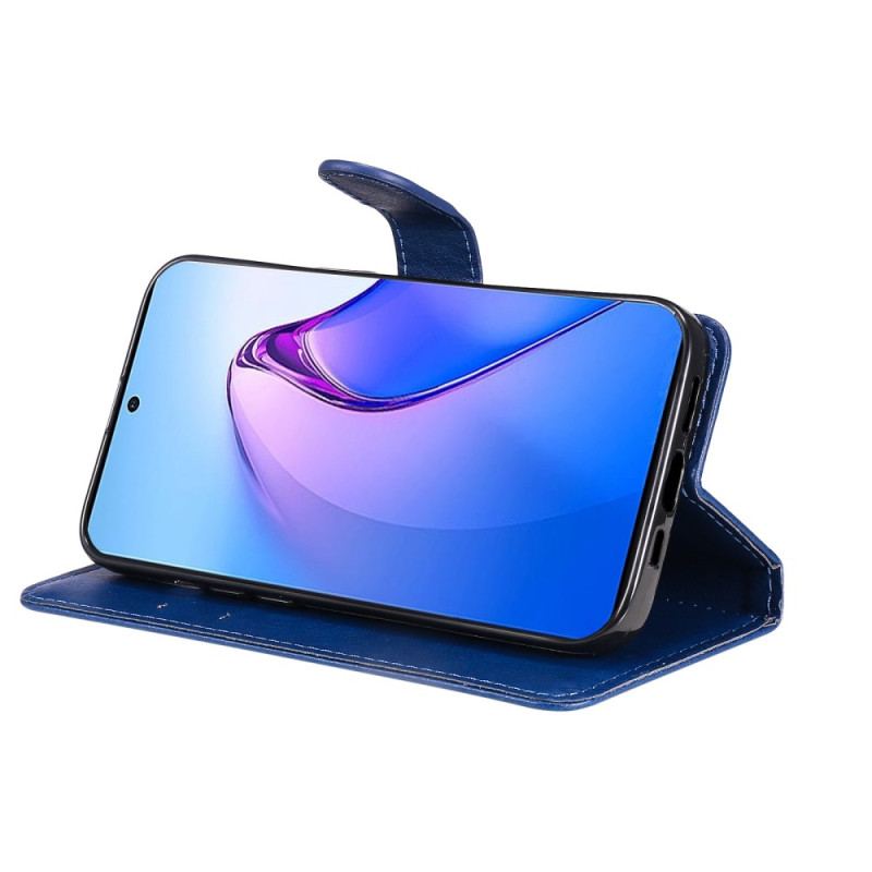 Capa Em Pele Para Oppo Reno 8 Pro De Cordão Simples Com Alça