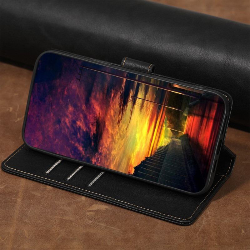 Capa Em Pele Para Oppo Reno 8 Pro Couro Sintético Curtido