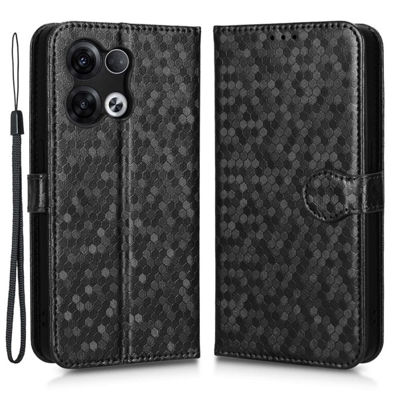 Capa Flip Para Oppo Reno 8 Pro De Cordão Design Strappy 3d