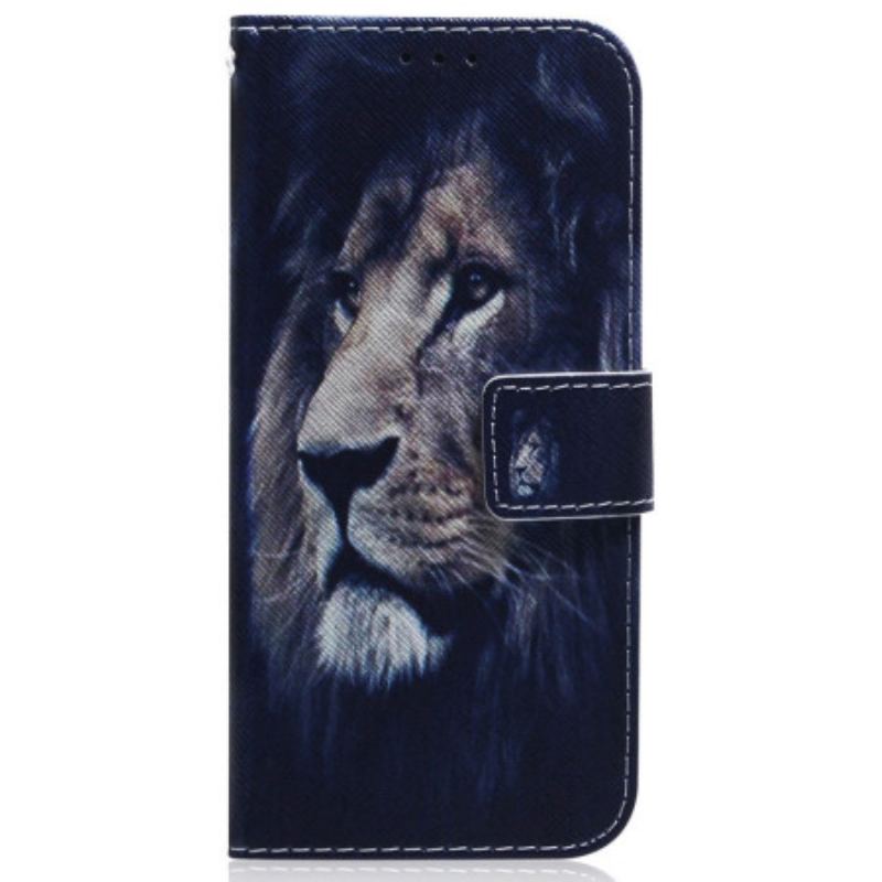 Capa Flip Para Oppo Reno 8 Pro De Cordão Cordão Leão