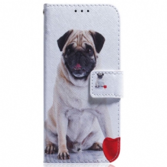 Capa Flip Para Oppo Reno 8 Pro De Cordão Pug Bonito Na Cinta