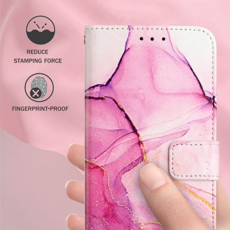 Capa Flip Para Oppo Reno 8 Pro De Cordão Tira De Mármore