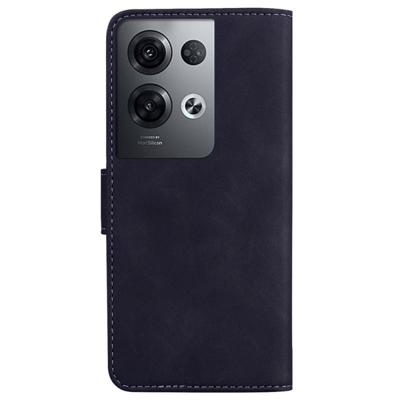 Capa Flip Para Oppo Reno 8 Pro Efeito Couro Couture