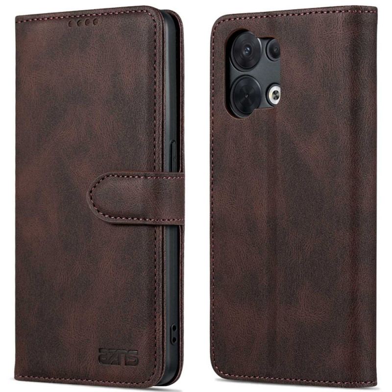 Capa Flip Para Oppo Reno 8 Pro Efeito Couro Vintage Azns