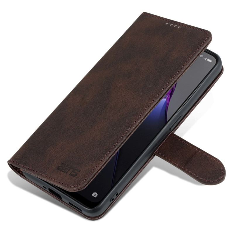 Capa Flip Para Oppo Reno 8 Pro Efeito Couro Vintage Azns