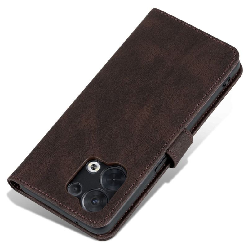 Capa Flip Para Oppo Reno 8 Pro Efeito Couro Vintage Azns