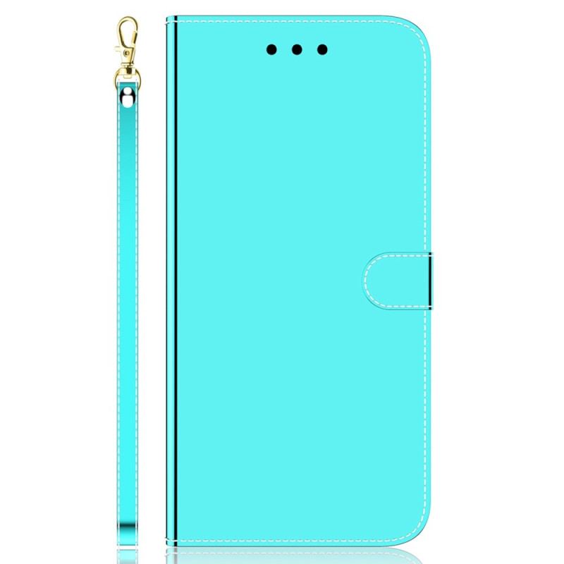 Capa Flip Para Oppo Reno 8 Pro Espelho E Cordão