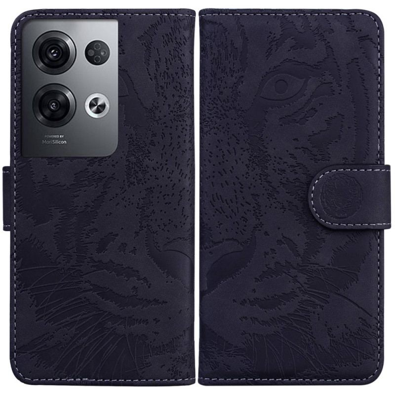 Capa Flip Para Oppo Reno 8 Pro Pegada De Tigre