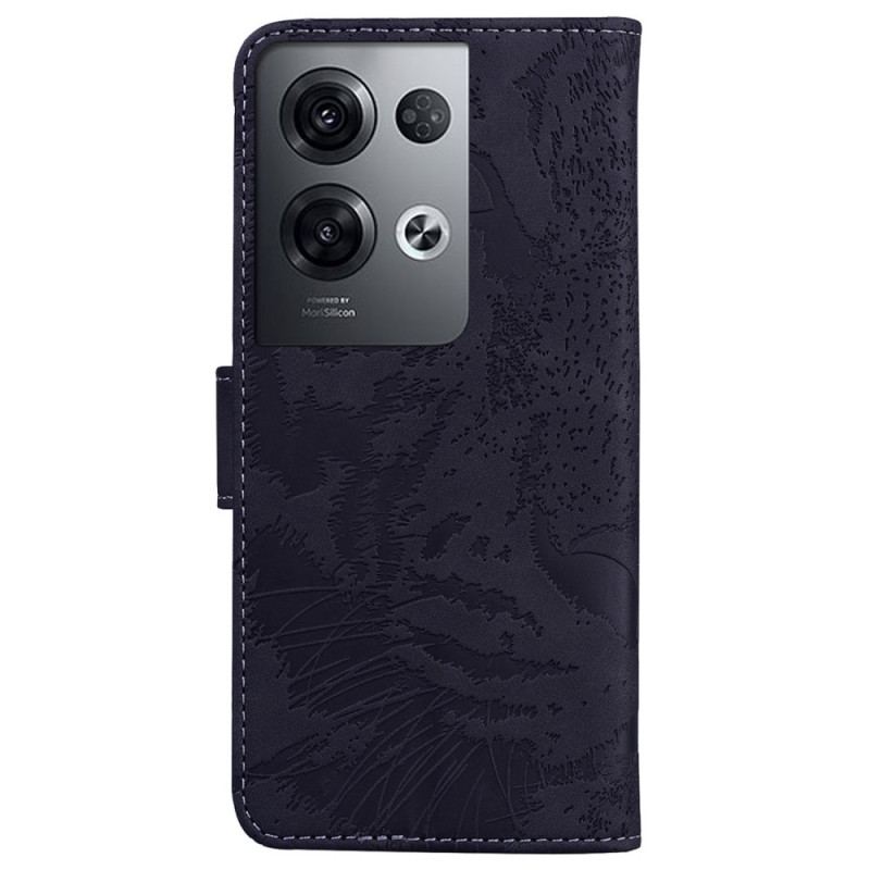 Capa Flip Para Oppo Reno 8 Pro Pegada De Tigre