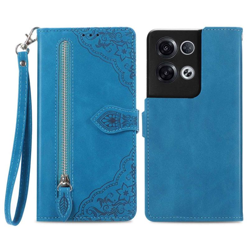 Capa Flip Para Oppo Reno 8 Pro Porta Moedas Rendado