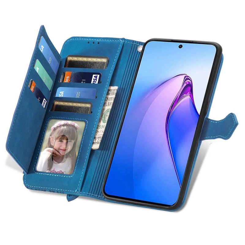 Capa Flip Para Oppo Reno 8 Pro Porta Moedas Rendado