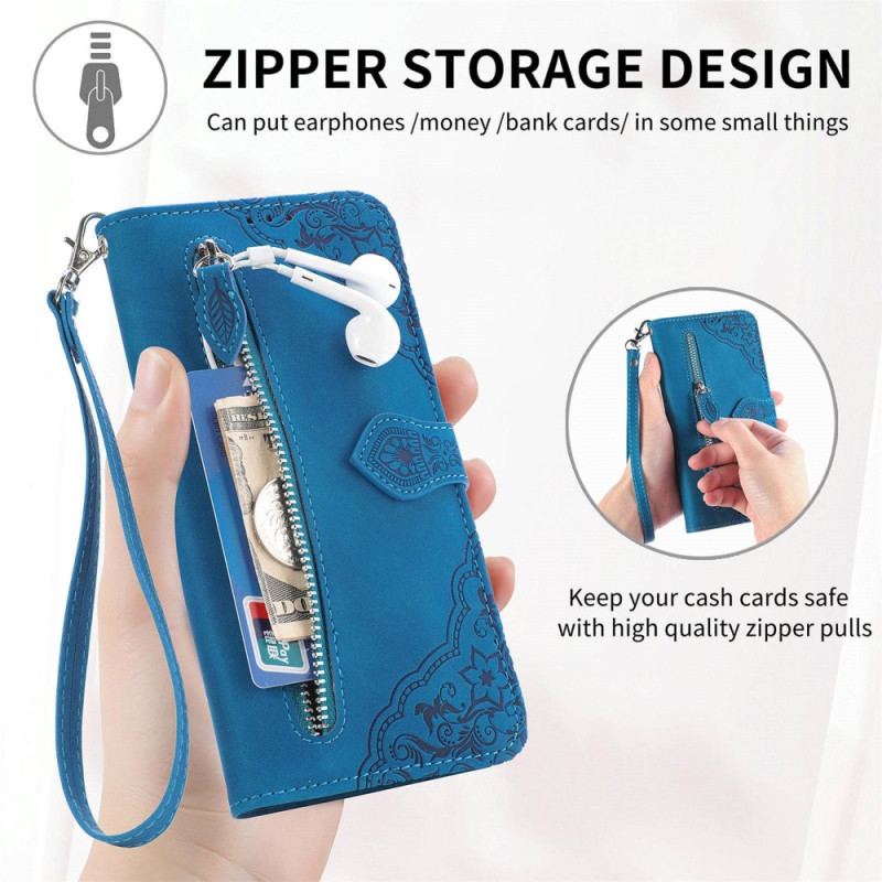 Capa Flip Para Oppo Reno 8 Pro Porta Moedas Rendado