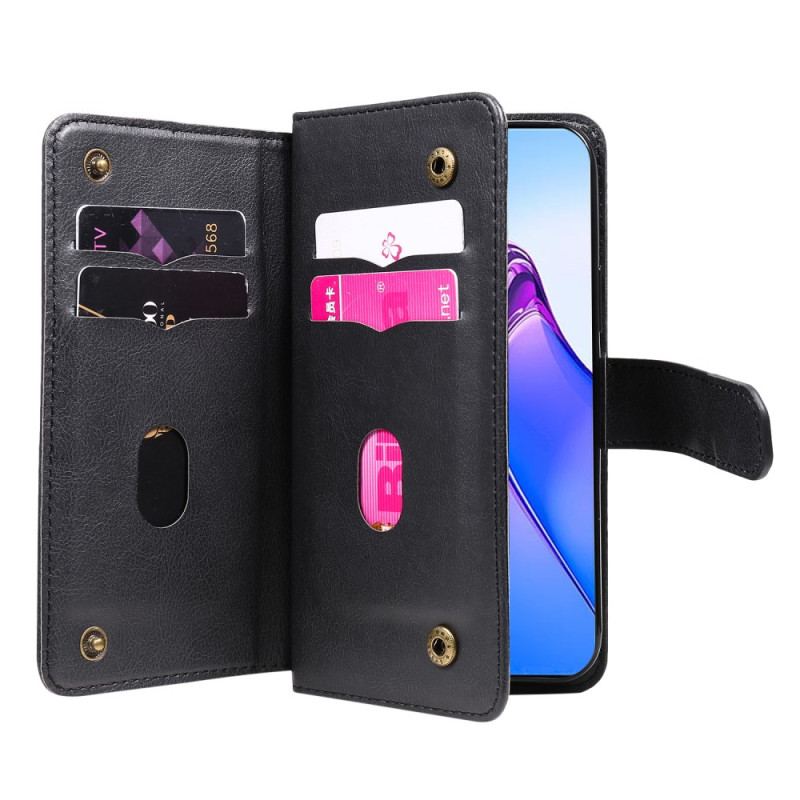 Capa Flip Para Oppo Reno 8 Pro Titular Do Cartão