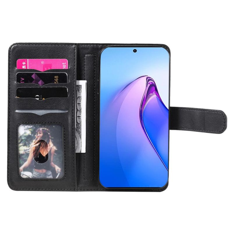 Capa Flip Para Oppo Reno 8 Pro Titular Do Cartão