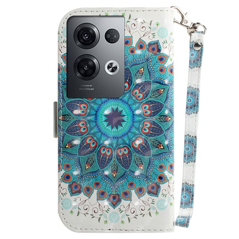 Capa Folio Para Oppo Reno 8 Pro De Cordão Mandala Strappy