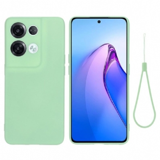 Capa Para Oppo Reno 8 Pro De Cordão Tiras De Silicone Líquido