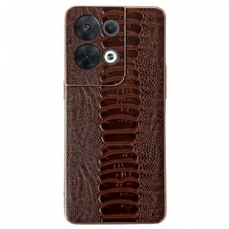 Capa Para Oppo Reno 8 Pro Couro Genuíno Estilo Crocodilo