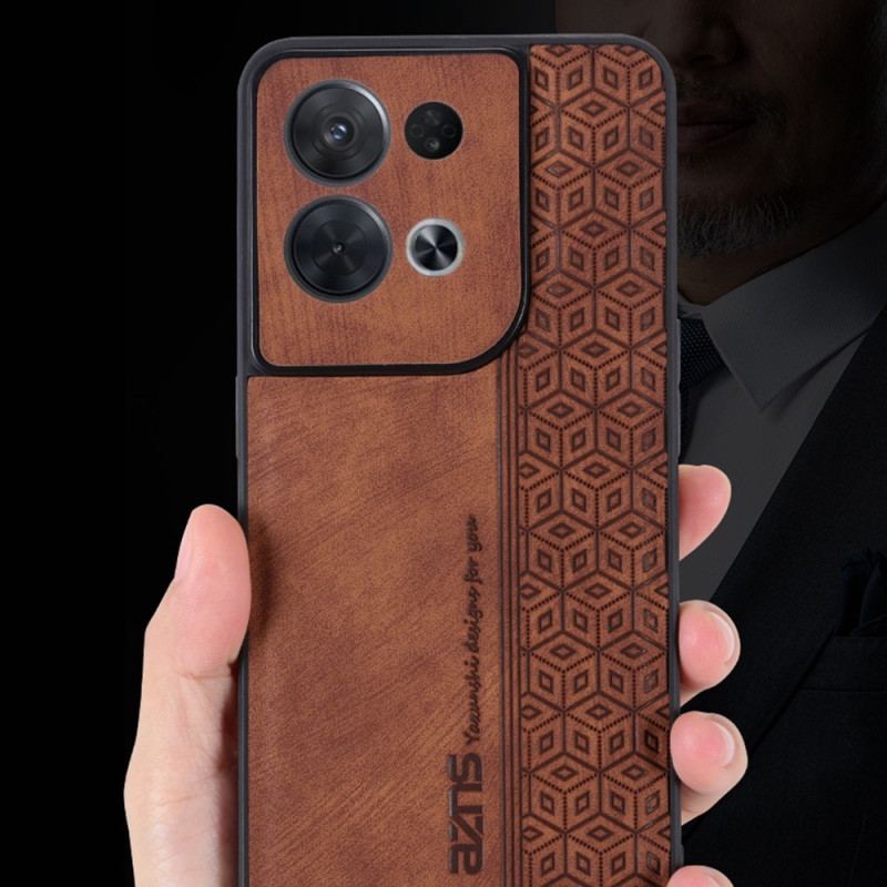 Capa Para Oppo Reno 8 Pro Efeito Couro Azns