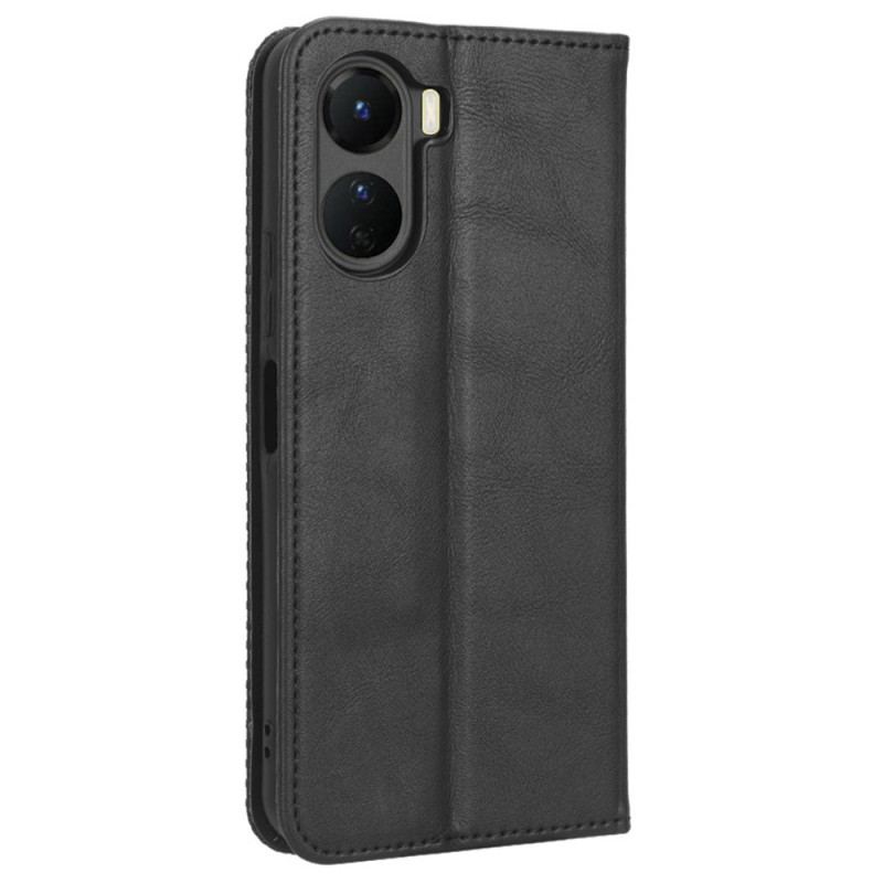 Capa De Celular Para Vivo Y16 Flip Couro Sintético Estiloso