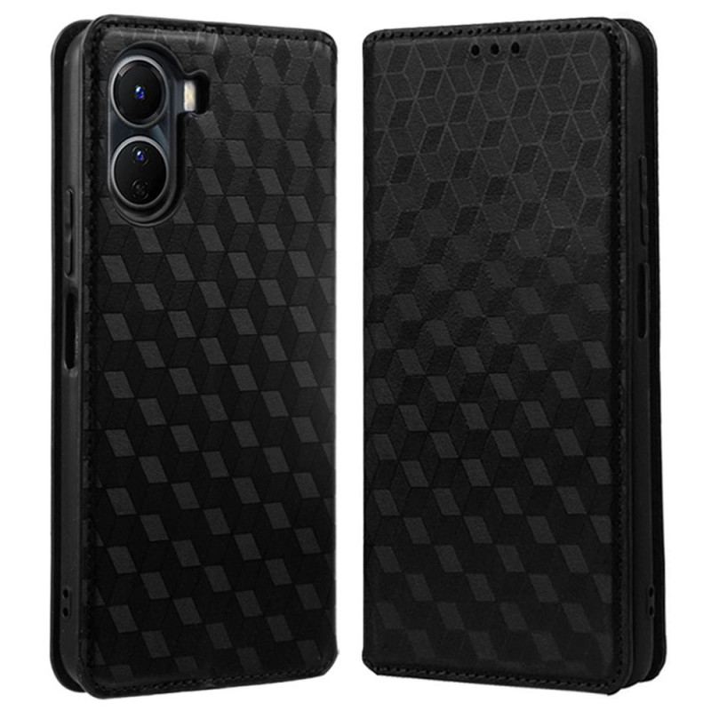 Capa De Celular Para Vivo Y16 Flip Textura 3d