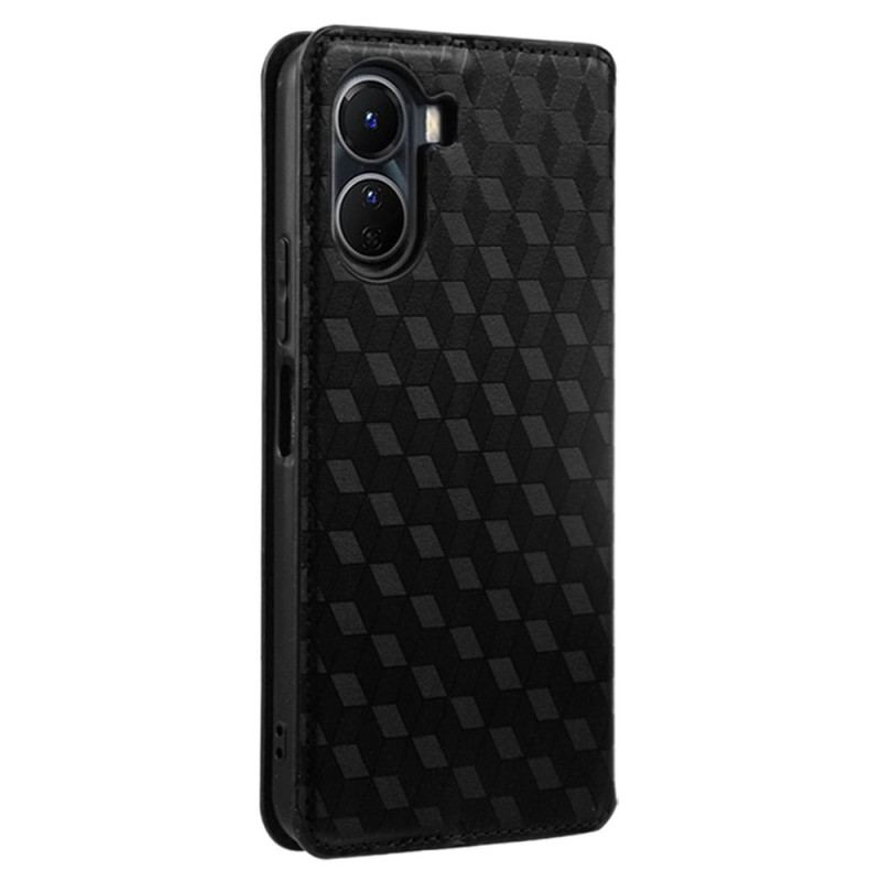 Capa De Celular Para Vivo Y16 Flip Textura 3d