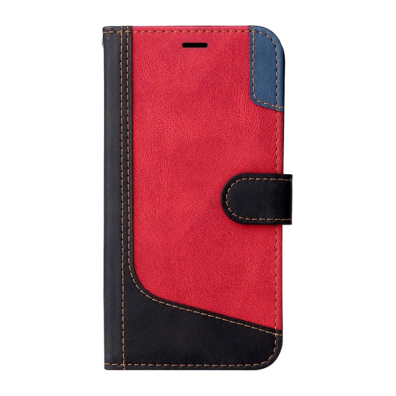 Capa Flip Para Vivo Y16 De Cordão Cinta Tricolor