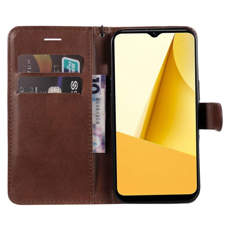 Capa Flip Para Vivo Y16 De Cordão Estilo De Couro Com Tiras