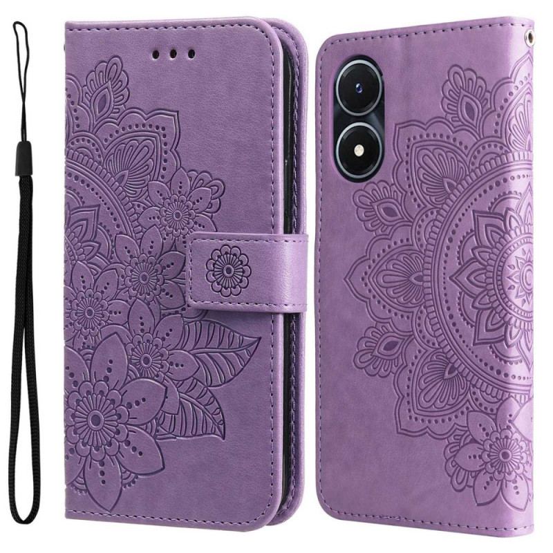 Capa Flip Para Vivo Y16 De Cordão Mandala Strappy