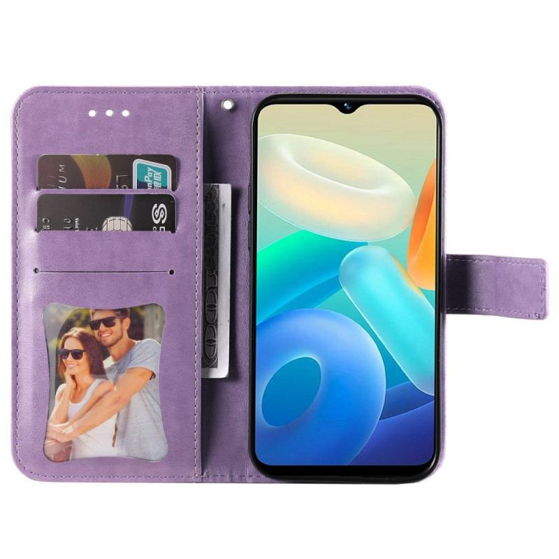 Capa Flip Para Vivo Y16 De Cordão Mandala Strappy