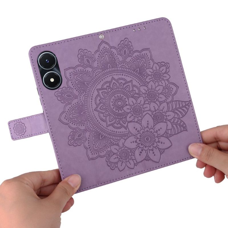 Capa Flip Para Vivo Y16 De Cordão Mandala Strappy