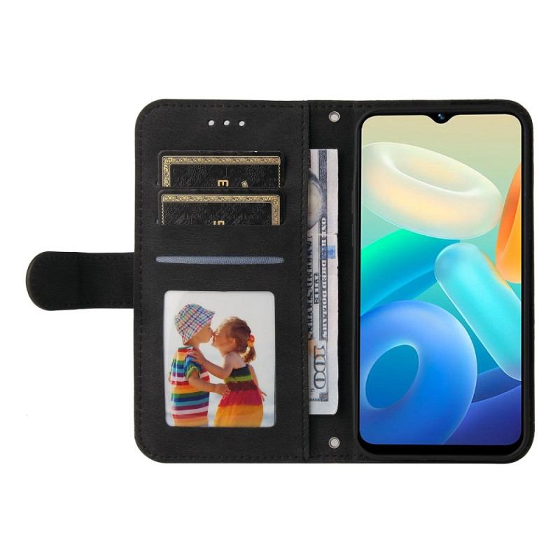 Capa Flip Para Vivo Y16 Estilo De Couro Com Rebite Decorativo