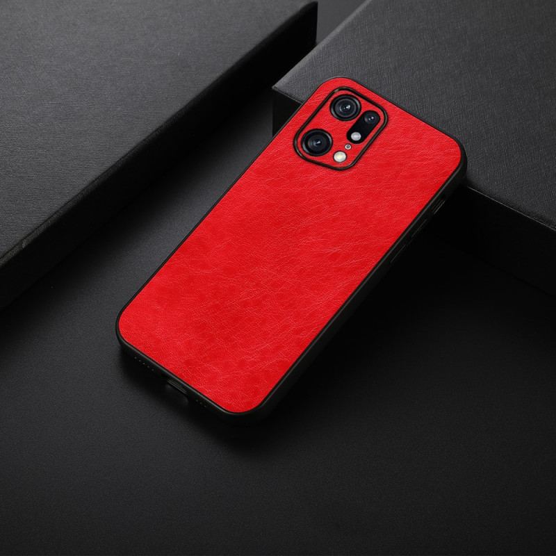 Capa De Celular Para Oppo Find X5 Pro Couro Sintético Texturizado