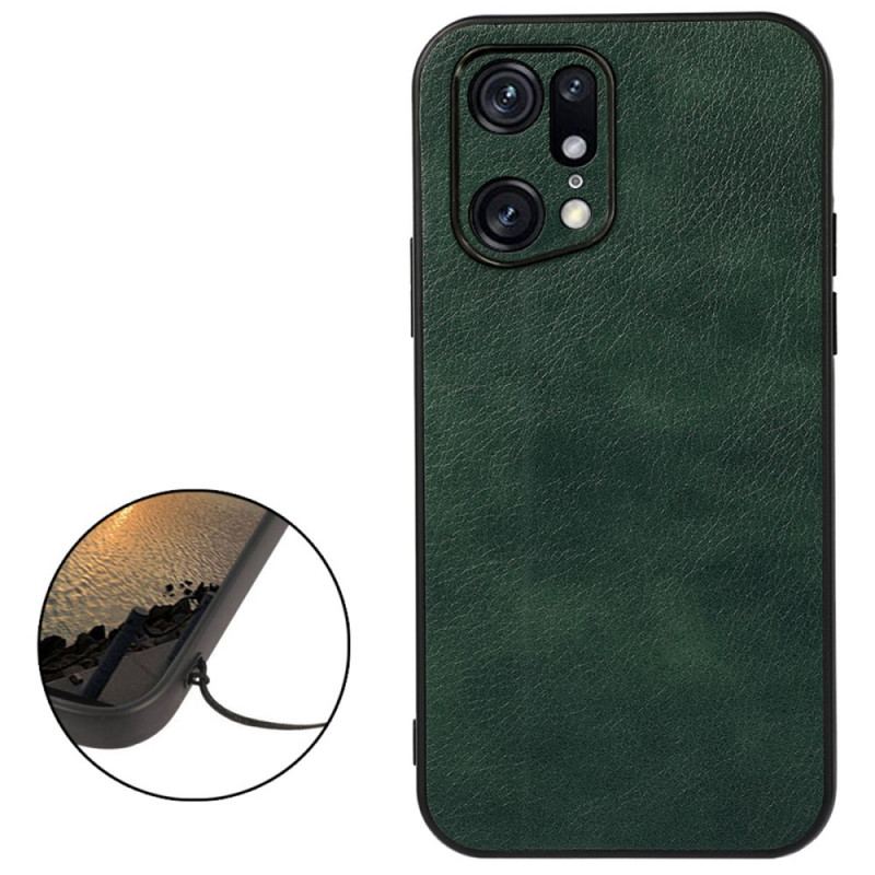 Capa De Celular Para Oppo Find X5 Pro Efeito Couro Lichia