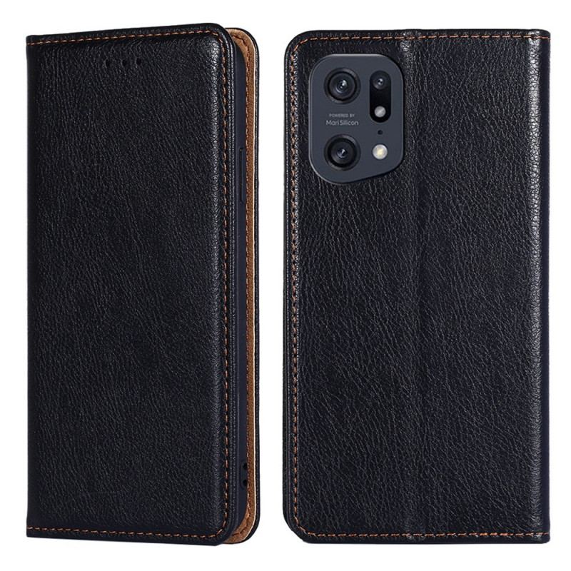 Capa De Celular Para Oppo Find X5 Pro Flip Cor Sólida