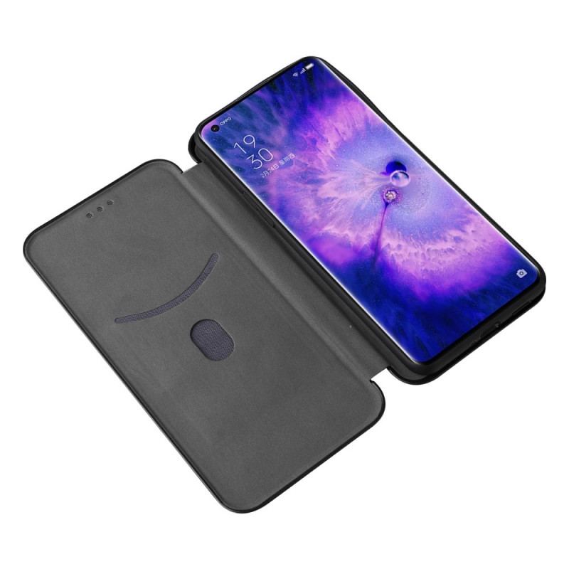 Capa De Celular Para Oppo Find X5 Pro Flip Textura De Fibra De Carbono