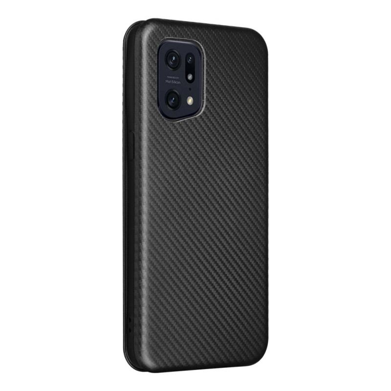 Capa De Celular Para Oppo Find X5 Pro Flip Textura De Fibra De Carbono