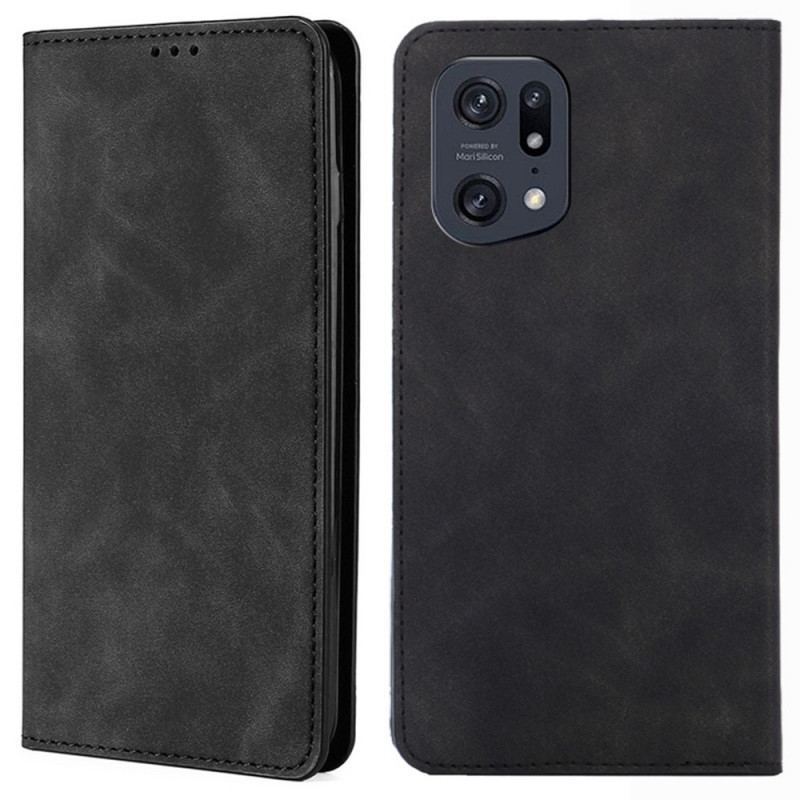 Capa De Celular Para Oppo Find X5 Pro Flip Toque De Pele