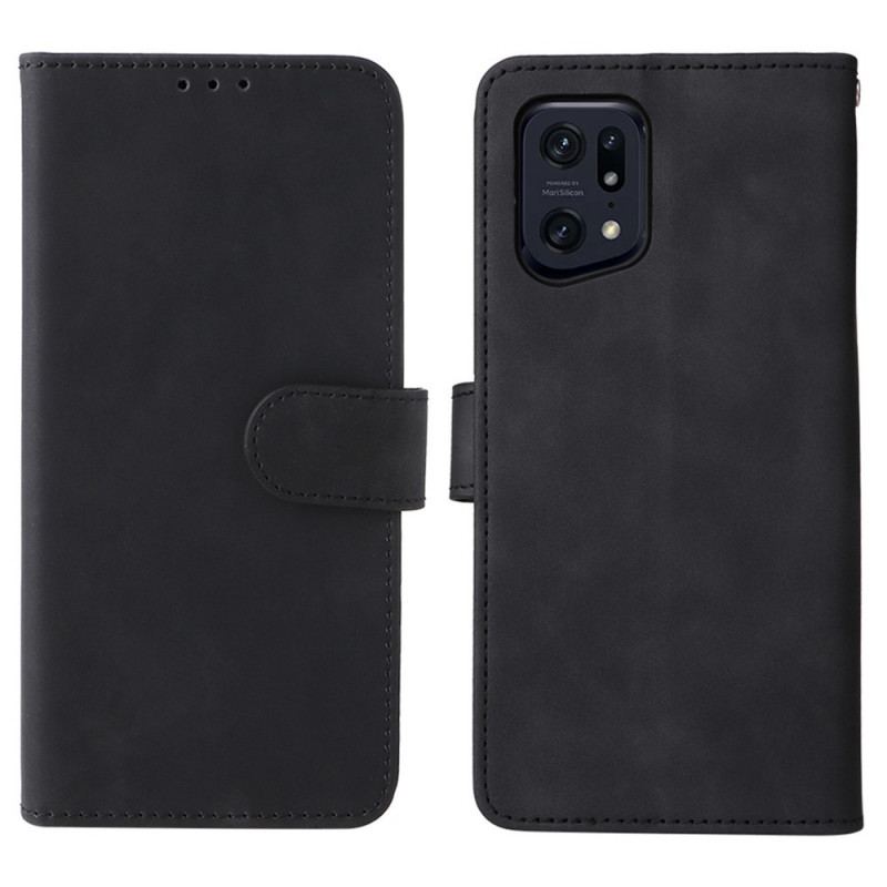 Capa De Couro Para Oppo Find X5 Pro Unidos Vintage