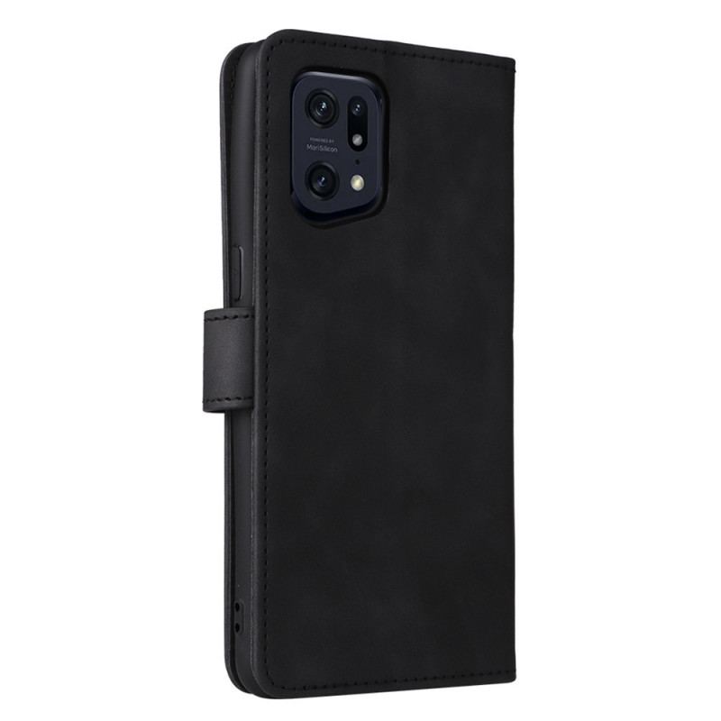 Capa De Couro Para Oppo Find X5 Pro Unidos Vintage