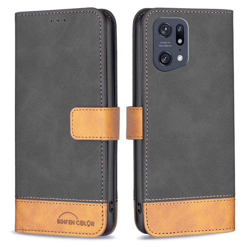 Capa De Couro Para Oppo Find X5 Pro Vintage Binfen Cor