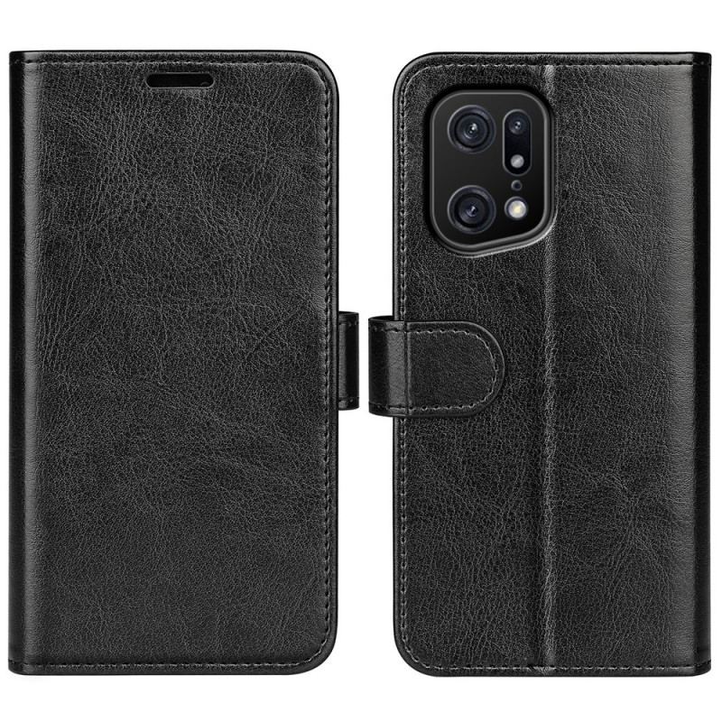 Capa Em Pele Para Oppo Find X5 Pro Couro Falso Vintage