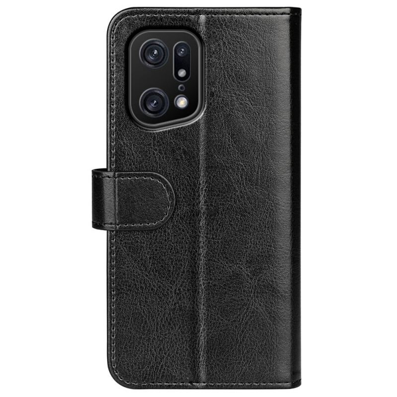 Capa Em Pele Para Oppo Find X5 Pro Couro Falso Vintage