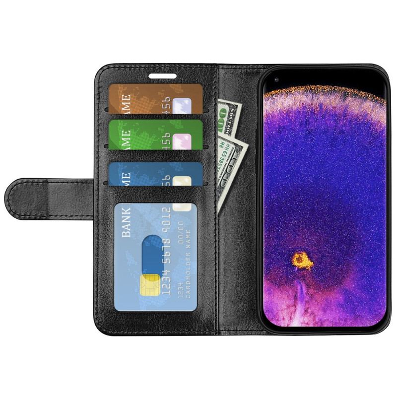 Capa Em Pele Para Oppo Find X5 Pro Couro Falso Vintage