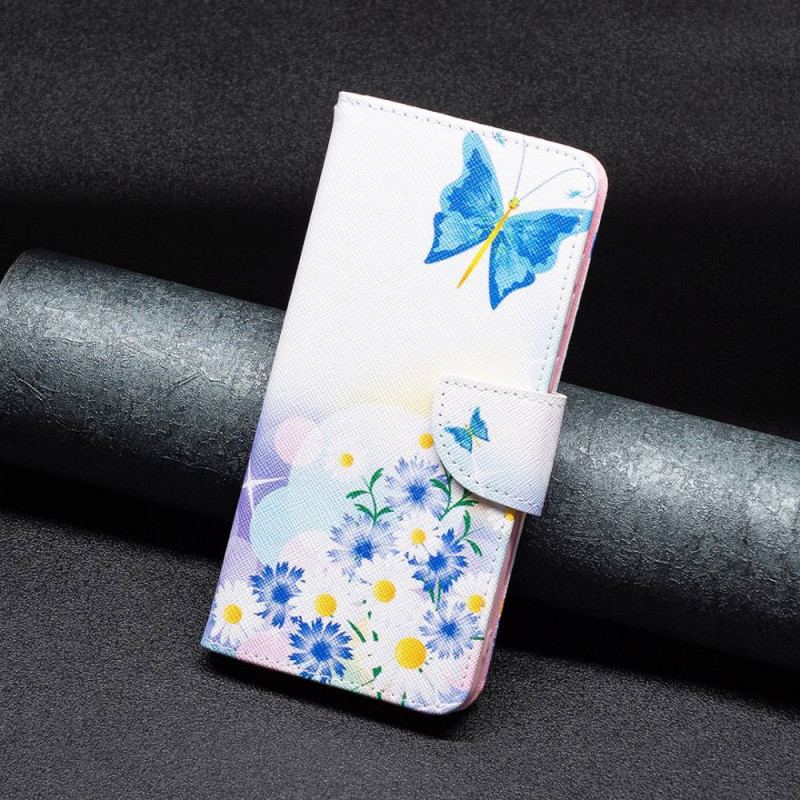 Capa Flip Para Oppo Find X5 Pro Aquarela Borboletas