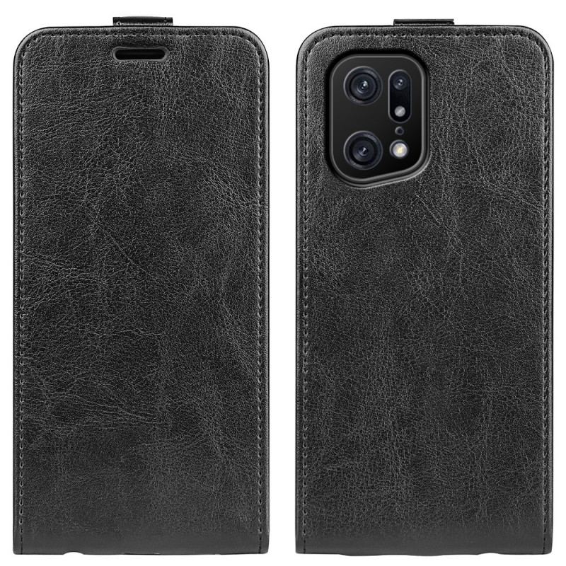 Capa Flip Para Oppo Find X5 Pro De Couro Aba Vertical