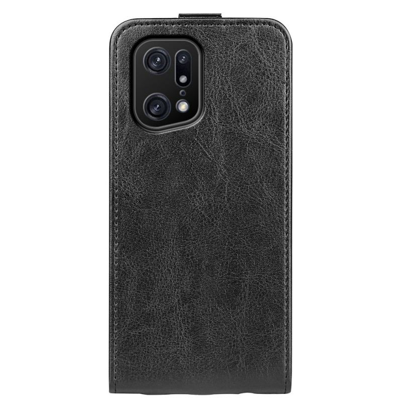 Capa Flip Para Oppo Find X5 Pro De Couro Aba Vertical