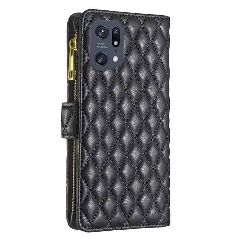 Capa Flip Para Oppo Find X5 Pro Estilo De Cor Binfen Acolchoado