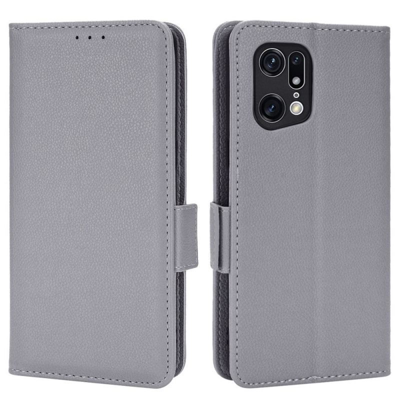 Capa Flip Para Oppo Find X5 Pro Estilo Tradicional De Couro Lichia